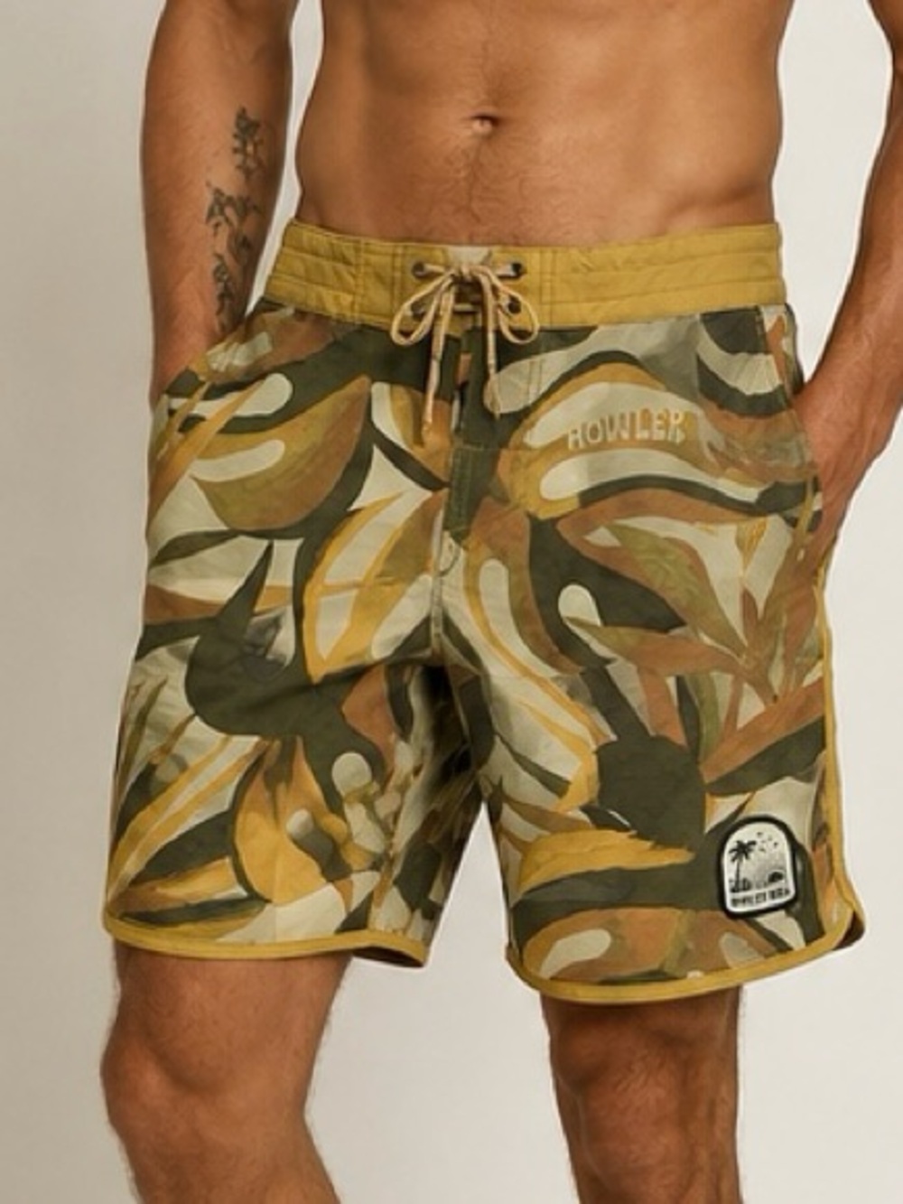Howler Brothers Board Shorts Mens 36 Stretch Bruja Monstera Mash Swim Trunks